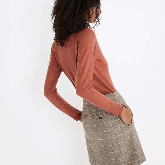 NWT Madewell Asymmetrical Side-Button Wool Mini Skirt in Windowpane Size 2 - Picture 3 of 6